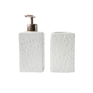 KIT DE BANHEIRO DE PORCELANA COM 02 PEÇAS COM 420 ML - BRHW10414