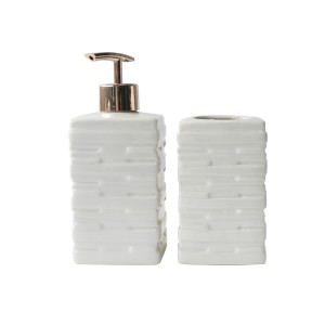 KIT DE BANHEIRO DE PORCELANA COM 02 PEÇAS COM 420 ML - BRHW10416