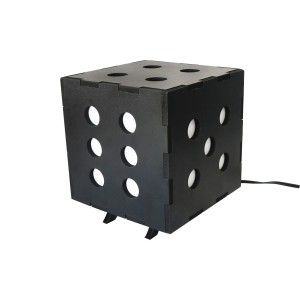 LUMINARIA EM FORMA DE DADO EM MDF 15X15 CM - 58345