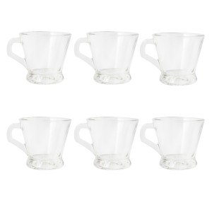 JOGO DE XÍCARA DE VIDRO TRANSPARENTE COM 6 PEÇAS DE 150ML CADA - BM9129
