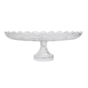 PRATO OVAL DE VIDRO COM PÉ 23X36CM - 741015W