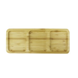 PETISQUEIRA COM 3 DIVISÓRIAS DE BAMBU CLARO 10X25CM - CX108-A