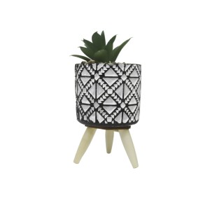 VASO CACHEPOT DECORATIVO COM PLANTA ARTIFICIAL SUCULENTA - MG5176-A