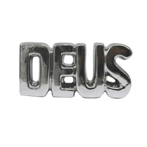 ENFEITE DECORATIVO COM PALAVRA DEUS DE CERAMICA- MG5178-PTA