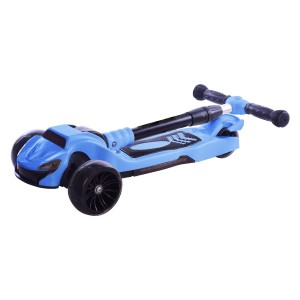 PATINETE INFANTIL SUPER CAR COM LUZ ATÉ 80 KG AZUL - DMR6014