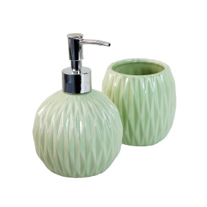 KIT DE BANHEIRO DE CERAMICA COM 02 PEÇAS 400 ML - KB3006-VD