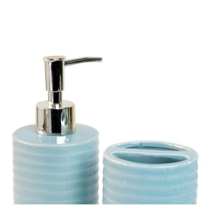 KIT DE BANHEIRO DE CERÂMICA COM 04 PEÇAS 300ML - KB3001-AZ