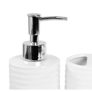 KIT PARA BANHEIRO DE CERÂMICA COM 04 PEÇAS - KB3001-BR