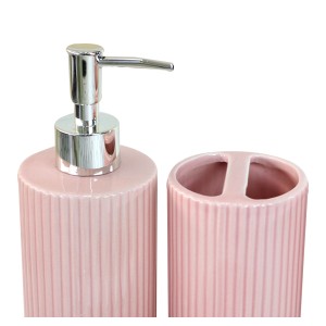 KIT DE BANHEIRO DE CERÂMICA COM 04 PEÇAS 300 ML - KB3002-RS