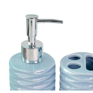 KIT DE BANHEIRO DE CERÂMICA COM 04 PEÇAS 300ML - KB3004-AZ