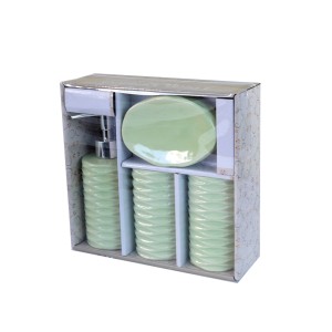 KIT DE BANHEIRO DE CERÂMICA COM 04 PEÇAS 300 ML- KB3004-VD