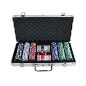 JOGO DE POKER 300 FICHAS SEM NUMERAÇÃO EM MALETA DE ALUMINIO - IM42077