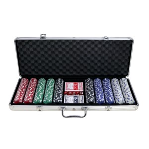 JOGO DE POKER 500 FICHAS SEM NUMERAÇÃO EM MALETA DE ALUMINIO - IM42078.