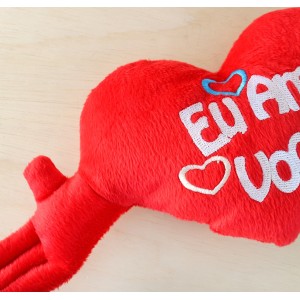 ALMOFADA EM FORMATO DE CORAÇÃO DE POLIESTER  - 44CM - 31300643-B