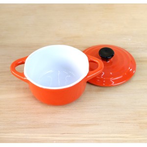  MINI PANELA DE CERÂMICA LARANJA 12X8X4CM  - 649541-LJ