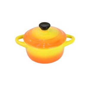  MINI PANELA DE CERÂMICA LARANJA 12X8X4CM  - 649541-LJ