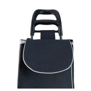 CARRINHO DE FEIRA DE POLIESTER PRETO - BAG15-PT