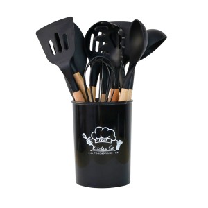 KIT UTENSÍLIO DE SILICONE COM 12 PEÇAS PRETO - 3232-PT