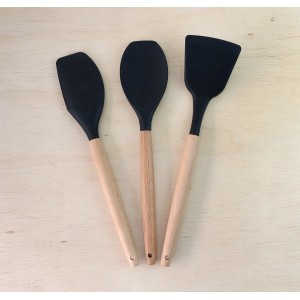 KIT UTENSÍLIO DE SILICONE COM 12 PEÇAS PRETO - 3232-PT