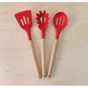 KIT UTENSÍLIO DE SILICONE COM 12 PEÇAS VERMELHO - 3232-VM