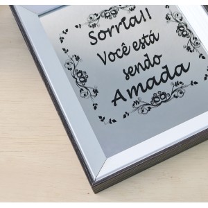 BANDEJA ESPELHADA DE MADEIRA 24X30CM SORRIA  - GDR0684B-MR