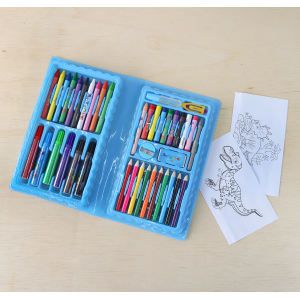 ESTOJO ESCOLAR 48PECAS MENINO ESTAMPA DINOSSAURO - MT48DINO-D