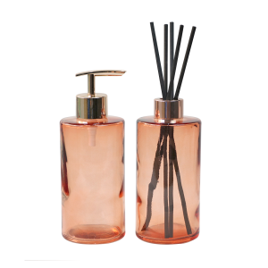 KIT DIFUSOR COM PORTA SABONETE LIQUIDO DE VIDRO 340ML-96146-GR