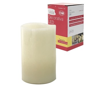VELA DECORATIVA 7,5X12,5CM APAGA E ACENDE COM SOPRO A PILHA - 93810
