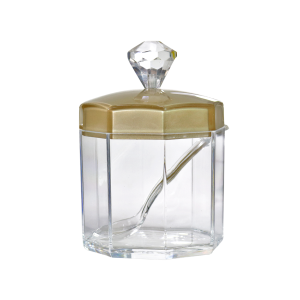 AÇUCAREIRO  EM ACRÍLÍCO SEXTAVADO COM COLHER- MG5117A-DOU