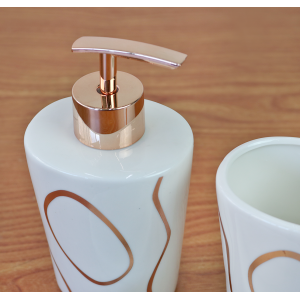 JOGO BANHEIRO PORCELANA 03 PEÇAS 250 ML - BRCT10372-GR