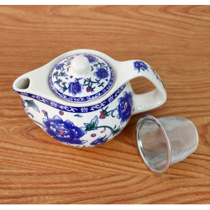 BULE CHALEIRA COM INFUSOR CERÂMICA  FLORAL 250 ML - BUL03B-B