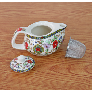 BULE CHALEIRA COM INFUSOR CERÂMICA  FLORAL 250 ML - BUL03B-D