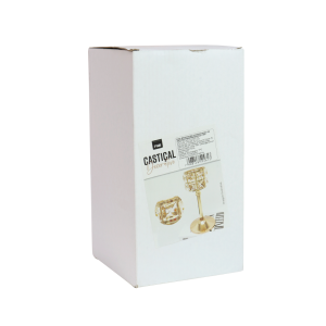 CASTIÇAL DE METAL E PLÁSTICO 10,5X20CM DOURADO - 2461