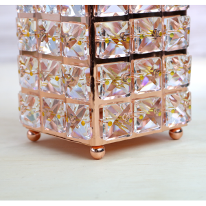 PORTA OBJETO DECORATIVO DE METAL E PLASTICO GOLD ROSE 9CMX9CMX11,5CM- 2469-DOU