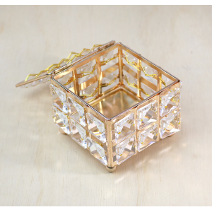 PORTA JOIAS DECORATIVO DE METAL E PLASTICO 8,8X8,8X7,5CM - 2471-DOU