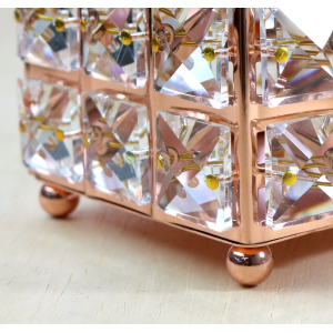 PORTA JOIA DECORATIVO DE METAL E PLASTICO 8,8X8,8X7,5CM - 2471-GR