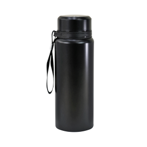 GARRAFA ISOTÉRMICA COM ALÇA 650ML AÇO INOX PRET0- LC1709-PT