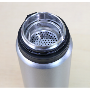 GARRAFA ISOTÉRMICA COM ALÇA 650ML AÇO INOX PRATA- LC1709-PRATA