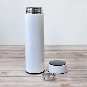 GARRAFA ISOTERMICA AÇO INOXIDÁVEL COM INFUSOR E VISOR TOUCH EM LED 500ML - YT2154-BR