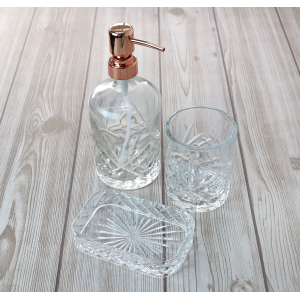 JOGO DE BANHEIRO DE VIDRO COM 3 PEÇAS 420ML -  3411