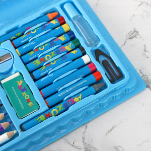 ESTOJO ESCOLAR COM 48 PEÇAS CARRO BRANCO ESPORTE - MT48A-BR ESPORTE