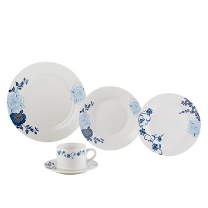 APARELHO DE JANTAR 20PC - 4 PRATOS RASOS DE 27CM • 4 PRATOS FUNDOS DE 20CM • 4 PRATOS PARA SOBREMESA• 4 XÍCARAS PARA CHÁ - LYOR 2138